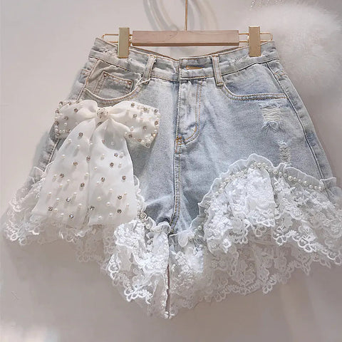 High-Waisted Diamond Korean Jeans Shorts Frugal Finds Galore