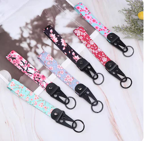 Cherry Blossom Car Keychain & Lanyard