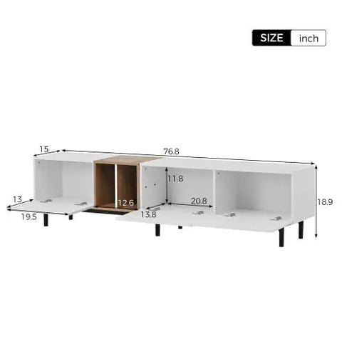 TV Stand Suitable For 80 Inch TV With 3 Doors Frugal Finds Galore