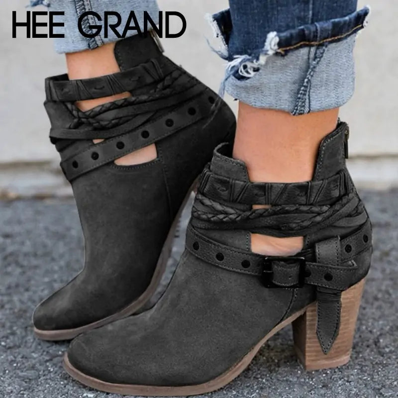 Buckle Strap Ankle Boots