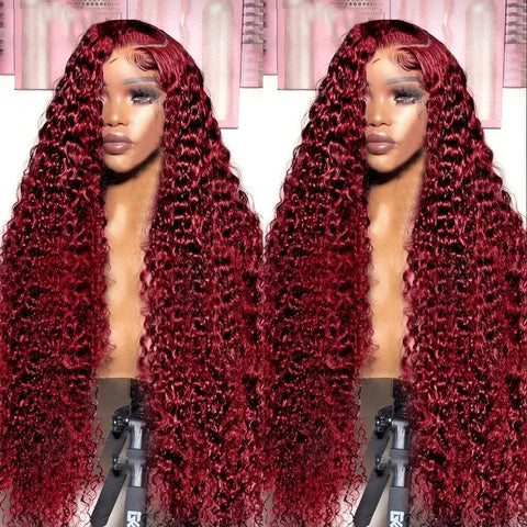 Transparent Lace Front Wig: Deep Remy Hair, 99J Burgundy Frugal Finds Galore