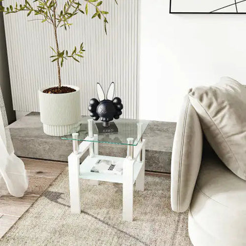 1-Piece Modern Tempered Glass End Table Frugal Finds Galore