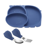 Silicone Baby Feeding Plate with Suction and Utensils Set Frugal Finds Galore