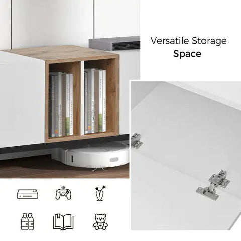 TV Stand Suitable For 80 Inch TV With 3 Doors Frugal Finds Galore