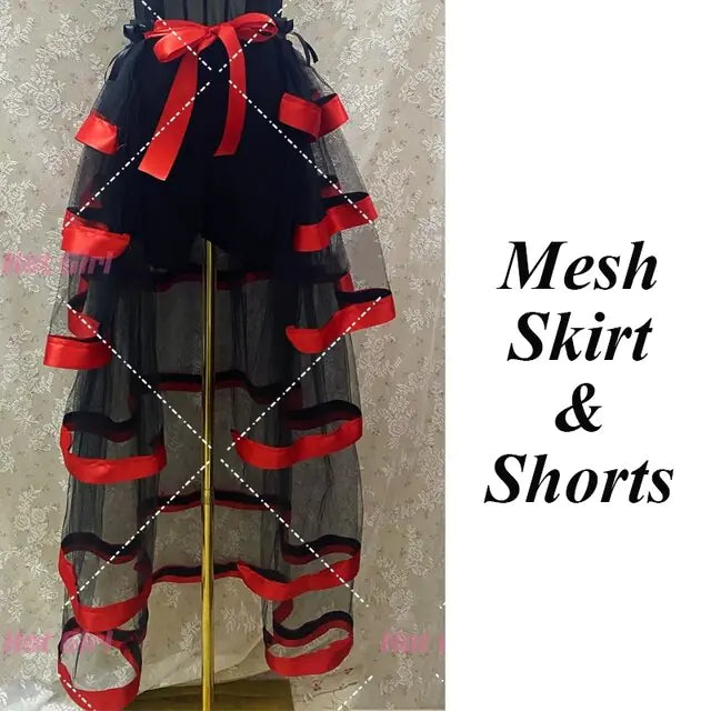 Sexy Lace-up Mesh Skirt