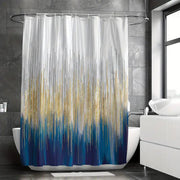Navy Blue Oil Painting Shower Curtain for Your Bathroom Frugal Finds Galore