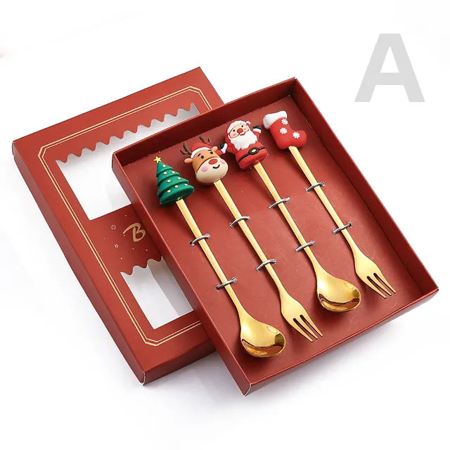 Christmas Cutlery Set: Festive Spoon and Fork