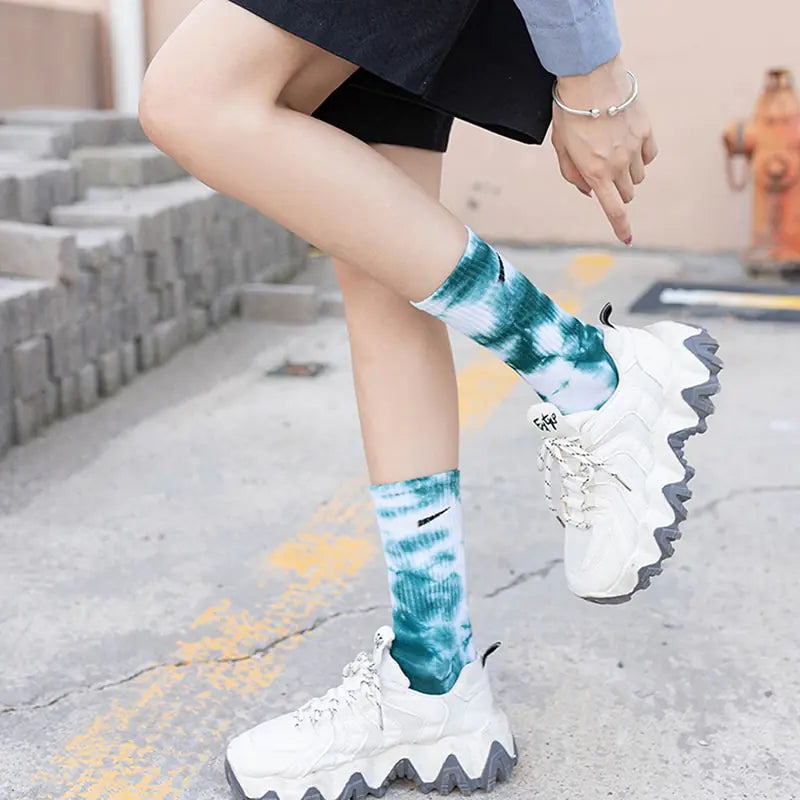 Women Tie-Dye Tube Socks