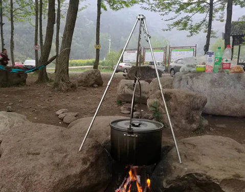 Outdoor Camping Tripod for Cooking and Fire Setup Frugal Finds Galore
