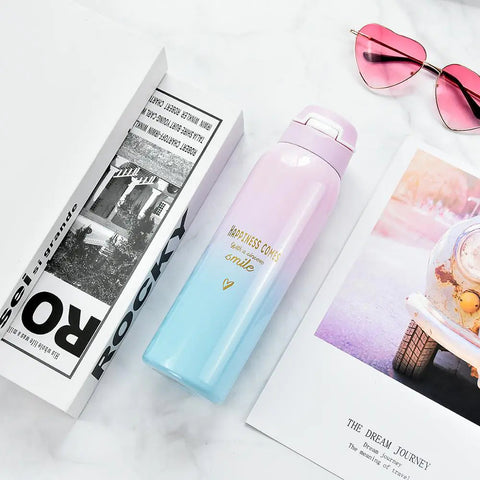 Gradient Color Double-Wall Stainless Steel Thermos Cup Frugal Finds Galore