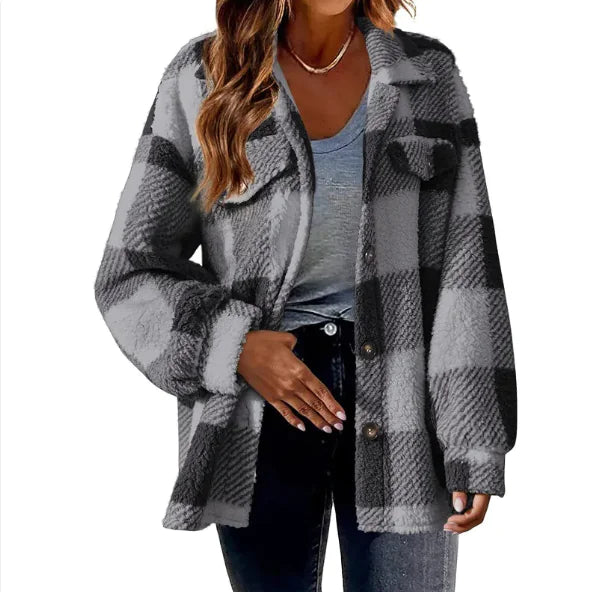 Chic Comfort Plaid Wool Jacket