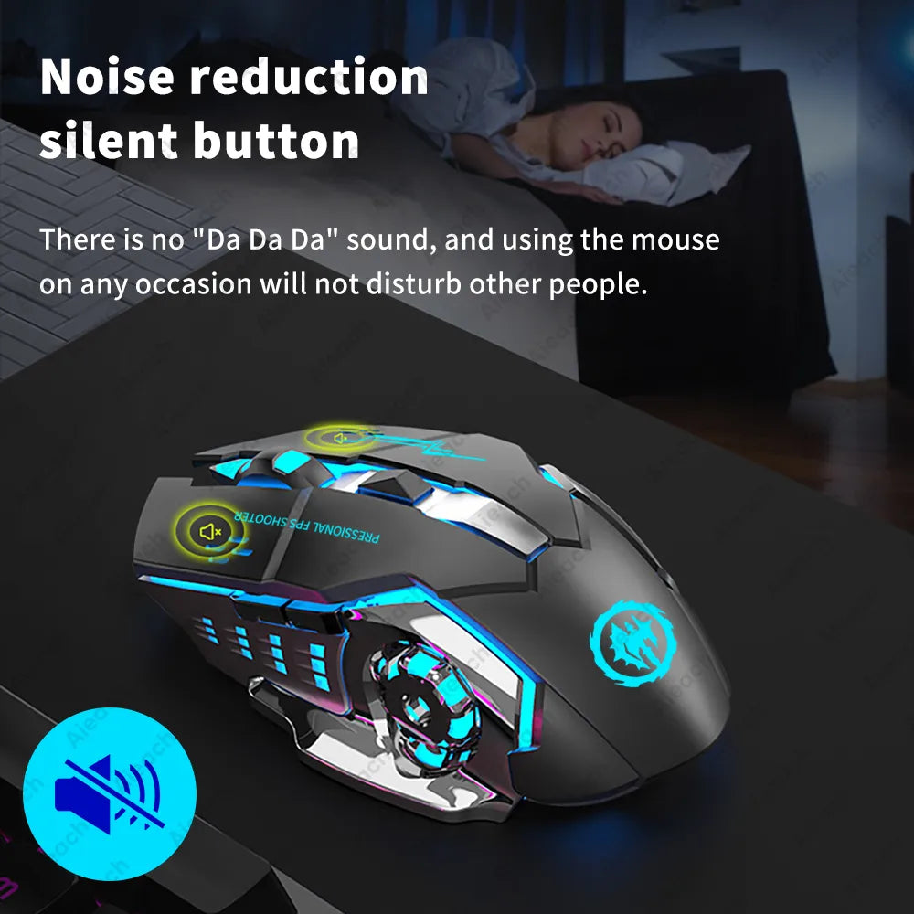 Silent Wireless Gaming Mouse