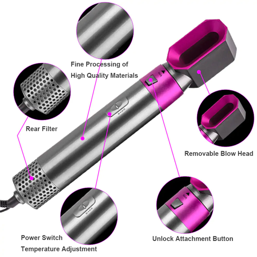 5 in 1
Hair Care
Style
Dryer
Curler
Brush
Straightener