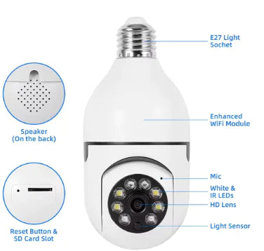 Bulb Surveillance Camera Full Color Night Vision