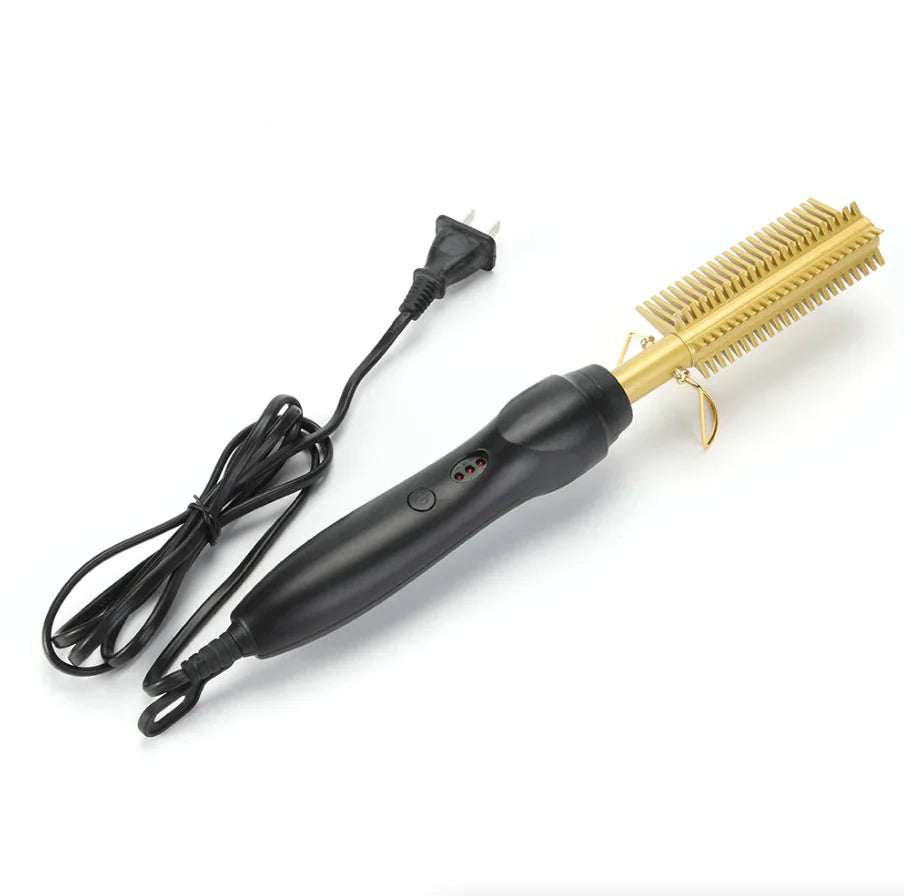 Electric Hair Straightening Heat Hot Comb Press