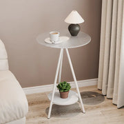 Minimalist Iron Side Table with Double Layer Glass Frugal Finds Galore