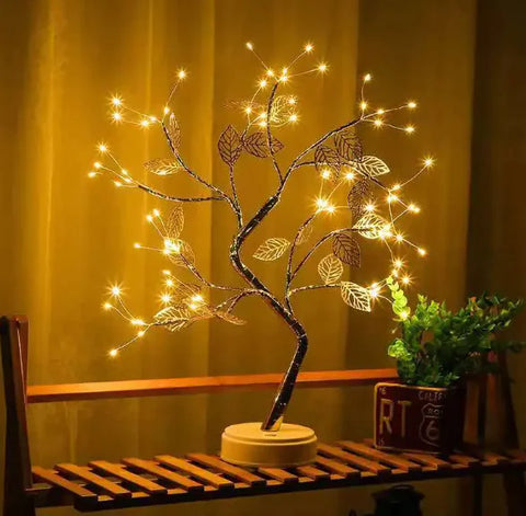 Warm Light Gold Leaf Tree Lamp Frugal Finds Galore