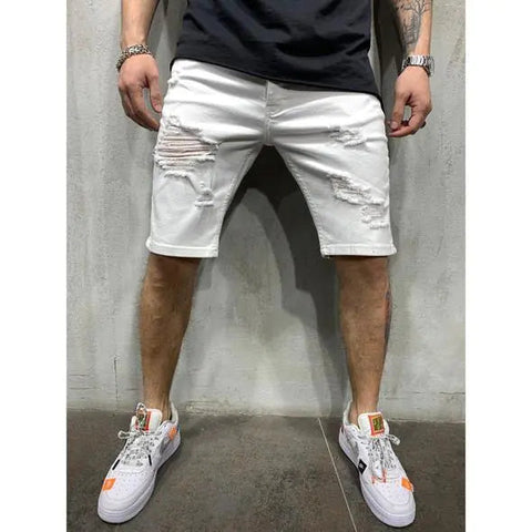 Slim Fit Men's Denim Pants with Holes Frugal Finds Galore