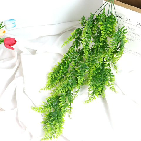 Artificial Hanging Fern Plant Decor Frugal Finds Galore