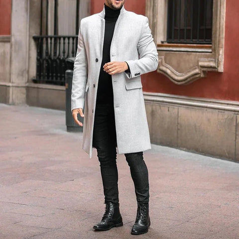 Men's Solid Collar Business Coat Frugal Finds Galore