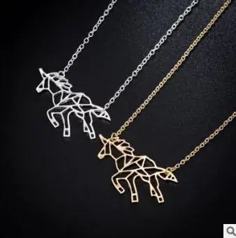 Origami Necklace, Unicorn Necklace, Horse Necklace Frugal Finds Galore