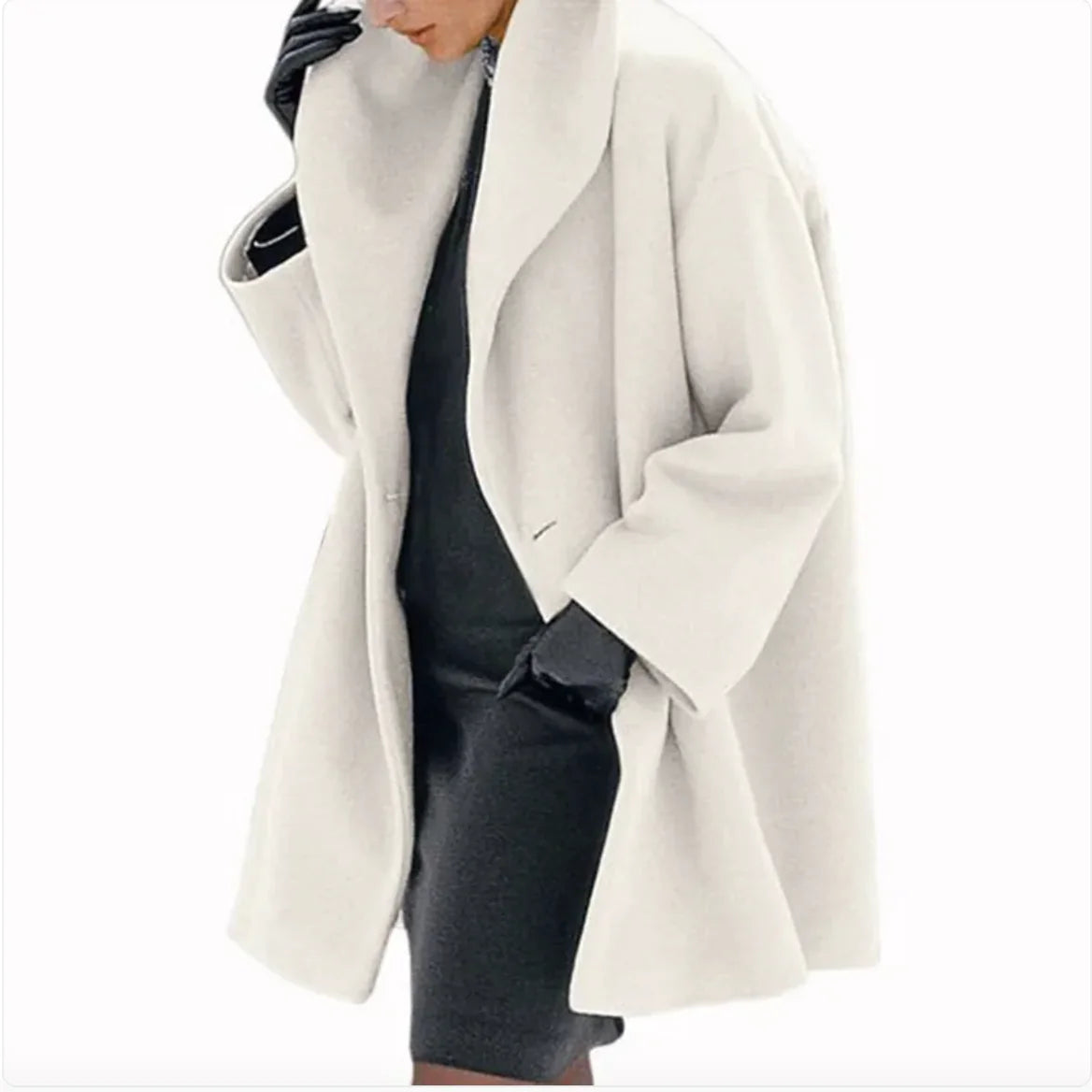 Loose Hooded Woolen Coat