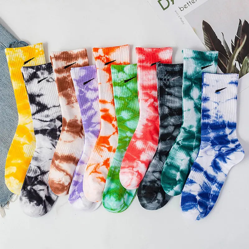 Women Tie-Dye Tube Socks