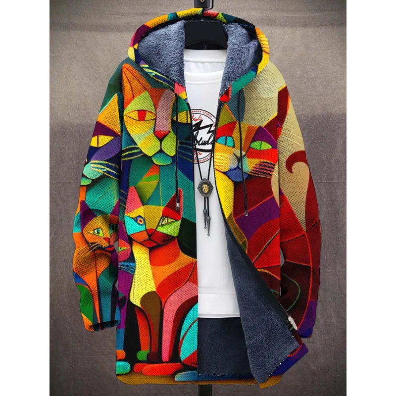 Men's Zipper Hooded Cardigan Cotton-padded Jacket