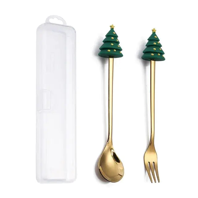 Christmas Cutlery Set: Festive Spoon and Fork