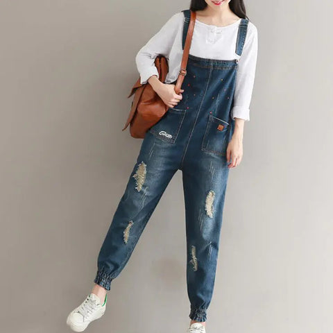 Embroidered Ripped Denim Overalls and Joggers Frugal Finds Galore