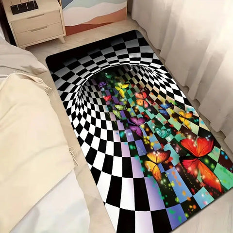 3D Geometric Illusion Rug - Non-Slip and Absorbent Frugal Finds Galore