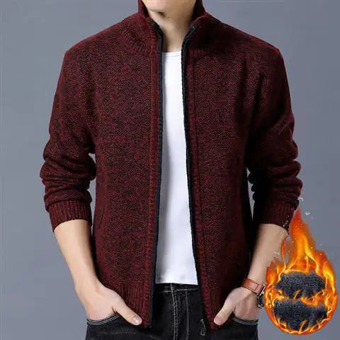 Winter Men Sweater Coat Thick And Velvet Frugal Finds Galore