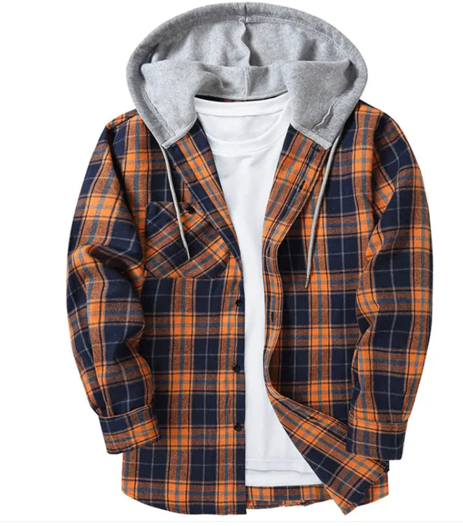 Plaid Hood Casual Shirt