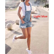 Blue Mid-Waist Denim Overalls Shorts Frugal Finds Galore
