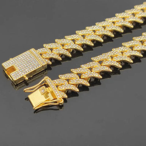 Alloy Dragon Tooth 16mm Cuban Link Necklace Frugal Finds Galore
