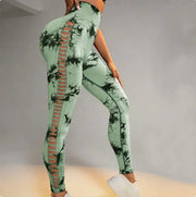 Tie-Dye High-Waist Mesh Yoga Leggings Frugal Finds Galore