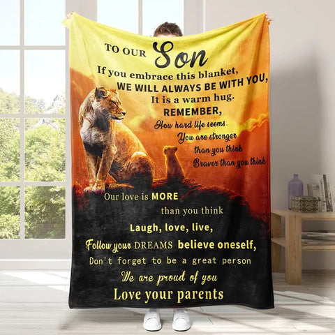 Cozy Flannel Lion Blanket for Son - Soft Throw Blanket Frugal Finds Galore