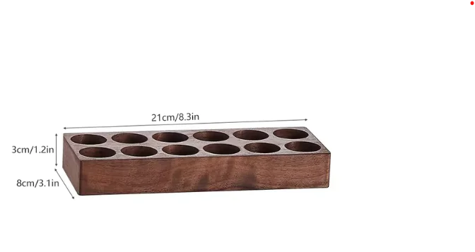 Walnut Wood Tube Set - Glass Containers with Display Rack