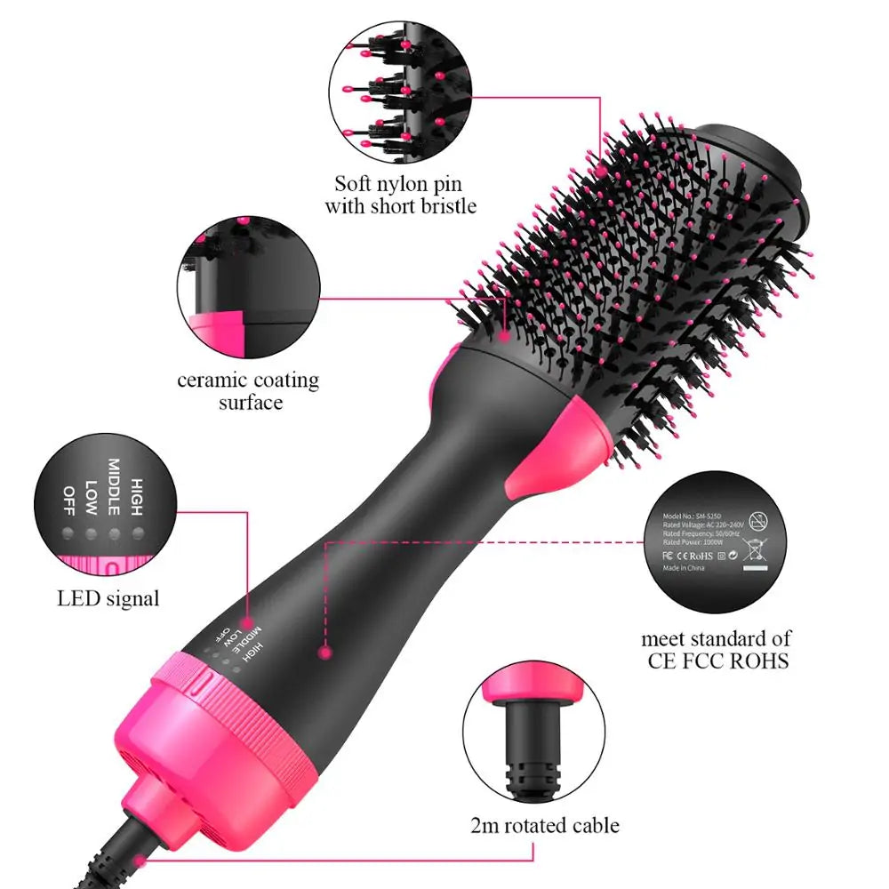 Electric Ion 2 in 1 Dryer Straightener Curler Brush