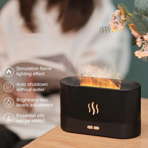 USB Flame Essential Oil Diffuser 180ML Ultrasonic Aroma Humidifier Frugal Finds Galore