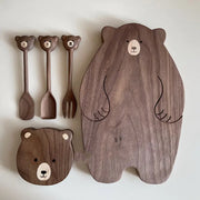 Handmade Wooden Chopping Board with Small Spoon and Fork Frugal Finds Galore