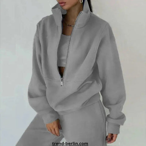 Women's Tracksuit Solid Hooded Sport Suit Frugal Finds Galore