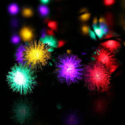 Yellow Snowball Solar String Lights Frugal Finds Galore