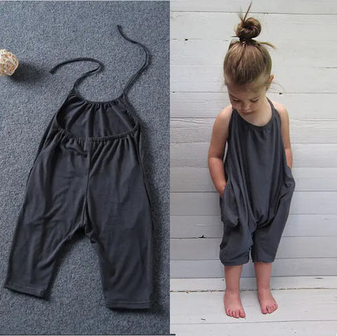 Girls' Sleeveless Cotton Jumpsuit for Summer Comfort Frugal Finds Galore