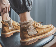 Men's High-Top Leather Martin Military Boots Frugal Finds Galore