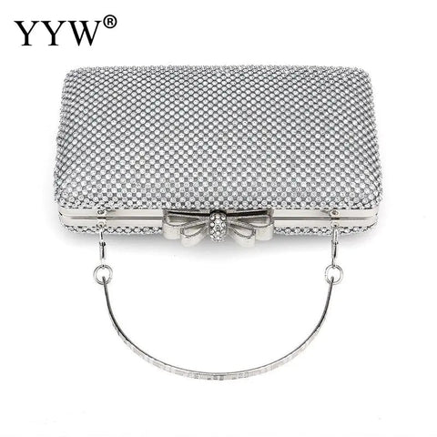 Silver Glitter Evening Clutch Purse for Women Frugal Finds Galore