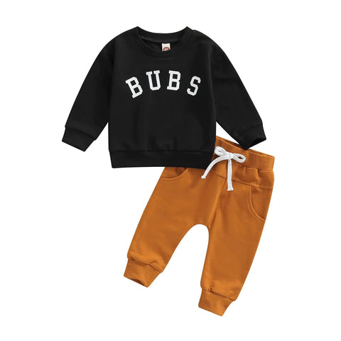 2pcs Letter Print Crewneck Sweatshirt Pants Sweatsuit Frugal Finds Galore