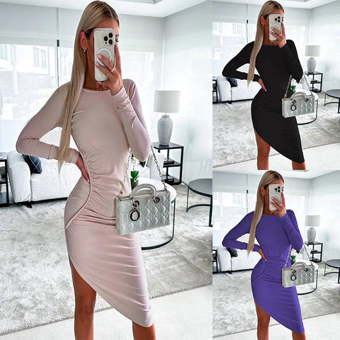 Solid Color Mid-Length Sheath Dress Frugal Finds Galore