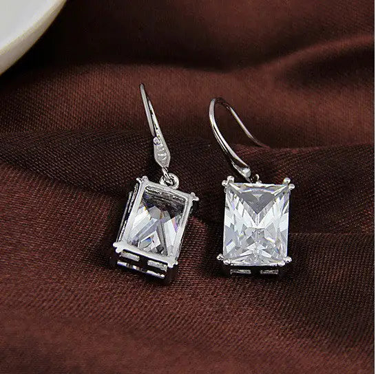 Royalty Earrings Emerald Cut Big