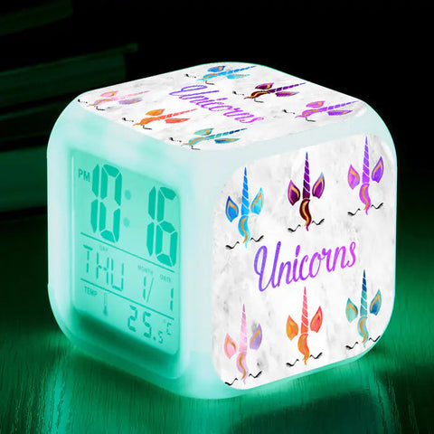 Unicorn Colorful Square Alarm Clock - Creative Design Frugal Finds Galore
